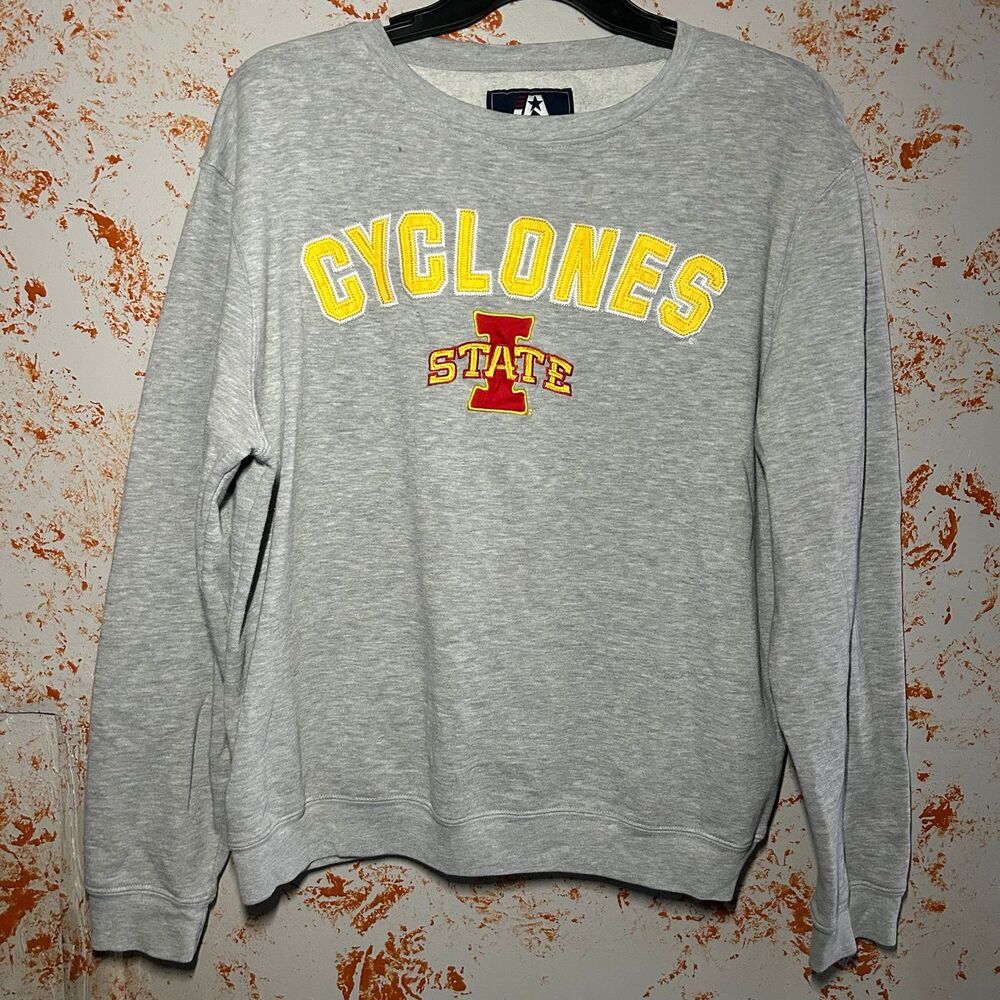 Iowa State Cyclones Sweatshirt Adult XL Embroidered Applique NCAA J America Gray - Picture 1 of 4